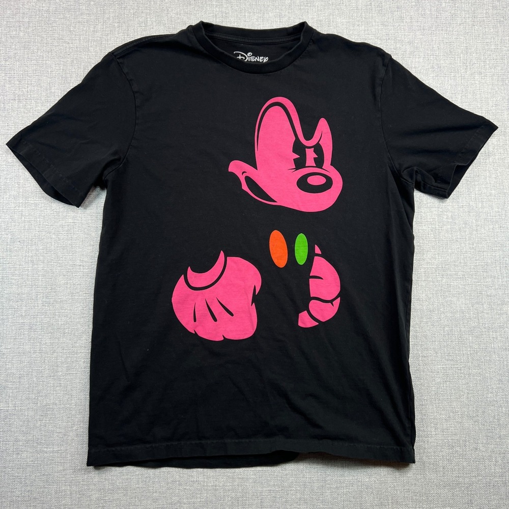 Disney Mickey Mouse Neon Graphic T-Shirt Black Men M American Eagle Outfitters